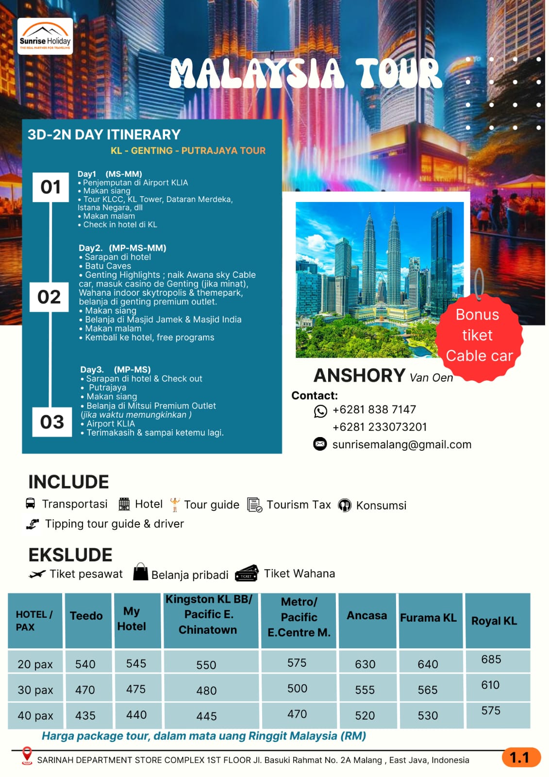 Malaysia Tour 3D2N
